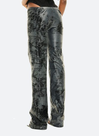 printed nylon trousers black low waist trousers slim fit trousers Vauci London