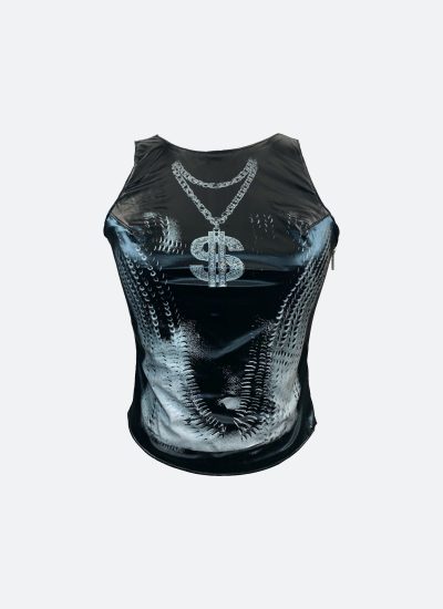 dollar sign bodice Black tank top Vauci London